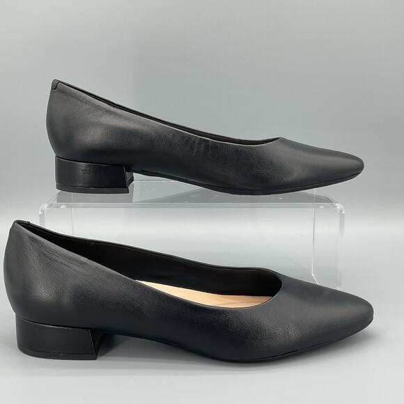 NEW Easy Spirit Women Caldise Leather Low Heel Dress Pumps Black Size 9M - Picture 1 of 11